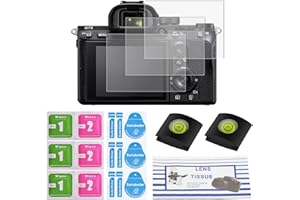 IJHYGD Vidrio templado antiburbuja 3 pezzo Protector Pantalla Alpha con Sony Alpha 7III 7RIII A7II A7RII A7SII A7RIII A7R Mark II A9 con 3 Instale Eequipo 2 Cubierta de Zapata Caliente 1Pañuelo Para Lentes