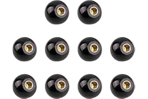 ASFINS Kugelknopf M8, 10 Stücke Klemmknopf M8 Kugelgriff, Schwarz Kugelknöpfe Eingebaute Kupfermutter für Werkzeugmaschine, Schwarz (M8 x 30)