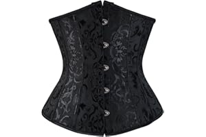 Grebrafan Brocado Corset Bajo Pecho Corsé Underbust Gótico Talla Grande