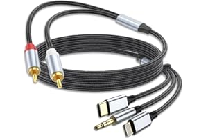 BOBOPACK Audio Kabel, Digital Audio Kabel, Audio Cable 3 5 Klinke auf 3 5 Klinke, USB Typ C zu 2 RCA 3.5mm Audio Konverter für Mobiltelefone/Tablets/Media Player