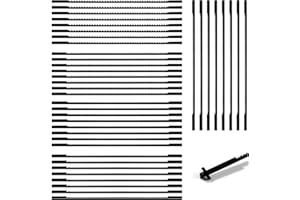 VooGenzek 40 PCS Scroll Saw Blades Set, 10/15/18/20/24 Teeth Carbon Steel Coping Saw Blade, Pinned Scroll Saw Blade, for Sawing Wood, Plastic, Foam, Soft Metals, 8 Pieces of Each Size