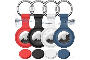 Joremx för AirTag Nyckelring, 4 Pack (Svart + Vit + Röd +