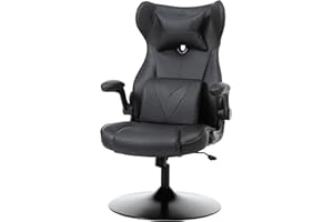 Vinsetto Krzesło do gier ergonomiczne krzesło komputerowe krzesło biurowe fotel biurowy z funkcją kołysania i poduszką lędźwiową krzesło obrotowe z regulacją wysokości czarne 67x75x112 cm