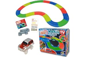 BEST DIRECT Fantastic Tracks Macchinine Giocattolo con Pista per Bambini Auto Giochi Illuminati al Buio con Luci LED di 3 4 5 6 7 8 Anni (162pezzi + 1 Auto)