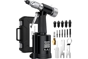 Pneumatisk Mutter-nitapparat med 5 metriska spann M4/M5/M6/M8/M10 och 6 extra spindlar 1400KGF trycklufts-nitapparat för industri, maskiner, bil