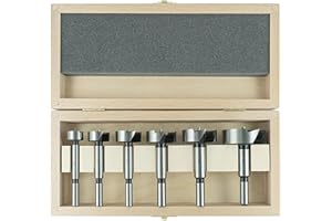 ENT EUROPEAN NORM TOOLS ENT 40306 Set da 6 pz. Punte Forstner Premium, diametro 20, 25, 30, 35, 40, 50 mm, codolo 8 e 10 mm, punta Forstner per legno forgiato in acciaio per utensili