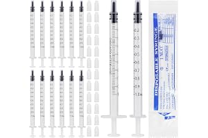 60 stycken 1 ml spruta, råmjölkspruta med lock, plastspruta, doseringsspruta individuellt förpackad, spruta 1 ml för mätning