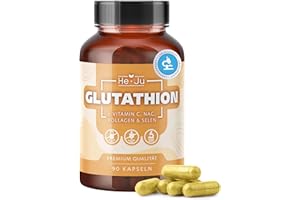 ‎HE-JU He-Ju Glutathion Kapseln mit Vitamin C, Kollagen, NAC und Selen, 90 Kapseln laborgeprüft, glutenfrei und laktosefrei