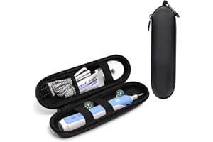 Nincha Compact Electric Toothbrush Travel Case, EVA Protective Storage Bag for Philips Sonicare/Oral-B, Waterproof Portable Carrying Case with Mesh Pocket & Elastic Bands (Black)