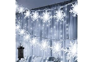 NEONAWALL Christmas Snowflake Fairy Lights 100 LED 33Ft Plug in String Lights 8 Modes 10M Wire Lights Mains Powered Waterproof Outdoor Christmas for Girls Bedroom Wedding Christmas Party Indoor Decoration