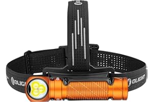 OLIGHT Perun 3 Headlamp 3000 Lumens LED Head Torch, Rechargeable Headlight with Red Light Option, Ideal for Camping, Working, Repairs and Outdoors (Orange)