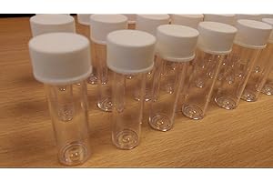 CONSUMABLES DIRECT 5ml plastic test tubes vials sample containers powder craft with screw caps x 40