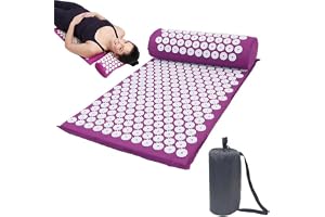 Akupressurmatta, Akupressurkudde, Akupressur Matta med Kudde, Spikmatta, Akupunktur Matta, Massagekudde Matta (Rose