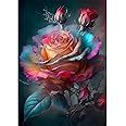 EOBROMD Flowers Diamond Painting, 5D Diamond Painting Kits for Adults Kids, Roses Full Round Drill Diamond Art Kits, Diamond Painting Art Crystal Rhinestone Art Craft for Home Wall Decor Gifts 30x40cm