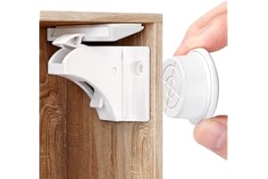 BRYZE Child Safety Magnetic Cupboard Locks (10 Locks + 2 Keys) No Tools Or Screws Required, Easy Install Baby Proofing Locks for Kitchen Cabinets, Drawers & Bathroom Vanities, Secure Childproof Locks