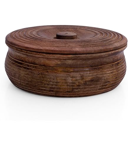 Cestino scaldavivande realizzato a mano in legno messicano indiano Chapati Roti porta pane scatola porta pancake Keeper Serveware Hot Pot Casseruola con coperchio Home Kitchen Dining Decor Natural