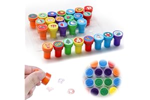 SPHERETRON Weihnachtsstempel 26 Stück für Kinder ab 2 Jahre - Stempel für Gastgeschenke, Briefe und Dekoration