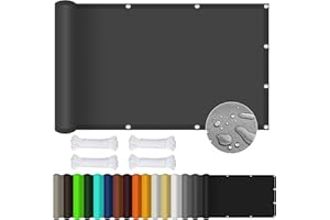 GOUBO Toldo Vela De Sombra 1 x 2.8 m Impermeable Vela de Sombra con Cuerda Libre para Exterior, Jardin, Patio, Gris Oscuro