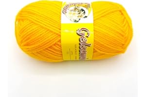 CUCIRINI TRE STELLE Laine de jasmin premium 50g pour tricoter et amigurumi (Jaune - 251)