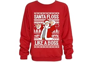 Glimnerize Kids Christmas Sweatshirt Santa Claus Crew Neck Unisex Christmas Jumper Sweater Clothes Red Black 3-12 Years