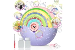 Bubble Machine, Panamalar Automatic Bubble Maker Toy for Kids Toddlers with Lights, 2000+ Colorful Bubbles per Min Portable Bubble Blower with 2 Bubble Solution for Outdoor Indoor Garden Wedding Party