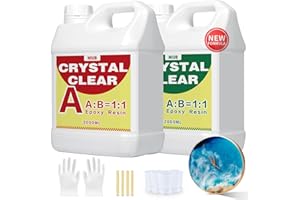 NIUB 4L Crystal Clear Epoxy Resin Kit, Art Casting Resin and Hardener Kit, Non-Toxic Craft Resin, Self-Leveling, Bubble-Free Formula-Clear Resin Kits for Beginners Ideal for Various Applications