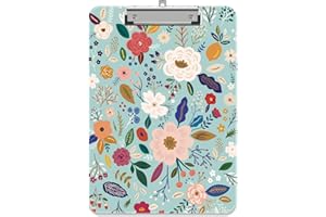 Piasoenc Porte-blocs en plastique, Porte-blocs décoratifs, Porte-blocs en plastique avec clip en métal, format A4 standard, format lettre, Planche à pince de bureau pour étudiants, bureau