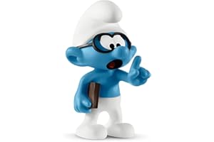 Schleich- Figurine Schtroumpf à Lunettes The Smurfs, 20812, Bleu