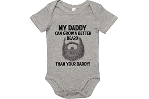 BRITTOT My Daddy Can Grow A Better Beard Than Your Daddy - Boys or Girls Organic Cotton Short Sleeve Novelty Bodysuit Babygrow