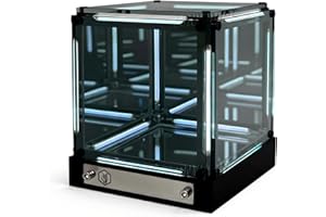 LONYIABBI Infinity Spiegel Nachtlicht - 4D Acryl Würfel LED Nachttischlampe, Abyss Effekt Touch Dimmbares Stimmungslicht, Wiederaufladbare USB-C Gamer Schreibtisch Dekor, Futuristisches Ambientelicht für