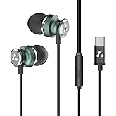 Ambrane Type-C Wired in Ear Earphones, 10Mm Bass Drivers, Inline Controls for Type C Smartphones, iPhone 15 & Laptop, 1.2M Braided Anti Tangle Wire wi