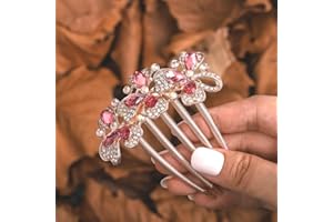 Bohend Diamante de imitación Peine Cristal postizos Nupcial Accesorios para el cabello para mujeres y niñas (5)