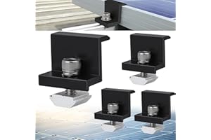 Teokantz End Clamp 30 mm Black End Clamp for Mounting Photovoltaic Solar Panel Solar Module Bracket End Clamp Edge Clamp for PV Solar Module Fixings on the Roof Pack of 4