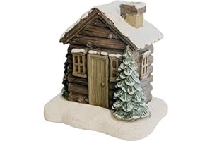 MYJIO Kadzide?ka sto?kowe z ?ywicy do domku bo?onarodzeniowego na kadzide?ka, kabina, ?nie?na, zimowa kadzielnica sto?kowa, ?liczny stojak na kadzide?ka z 2 sto?kami kadzide?ka, kabina, ozdoba