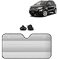 KINGSWAY® Car Window Foil Curtain Sticky Sun Shade Compatible with Ford Ecosport, (Year 2017-2021), Universal Fit Sunshades for Front Window, Rear Window, Silver Color, 1 Piece
