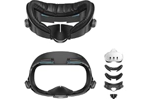 AMVR FC3 Upgraded Face Pad Facial Interface Compatible with Meta/Oculus Quest 3 Accessories, with PU Leather and Breathable I