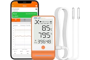 Elitech GSP-6 Temperaturdatalogger, Temperatur- och fuktighetsdatalogger, Stor lagringskapacitet, Extern sensor, Larmfunktion, Gratis datalagringsprogramvara