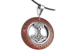 Toms-Silver Anhänger Thors Hammer Edelstahl mit Holz