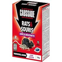 Appât Anti-campagnols CAUSSADE - 20 Sachets Pâtes, Efficace En Lieux Secs Et Humides, Fabriqué En France