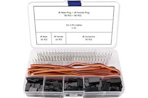 YIXISI 30 Sets 3 Pin Servo Spina Maschio Femmina Connettore Crimp Pin Cavo Kit, JR Servo Connettore, con 3m 22AWG 3 Circuiti Cavo, Compatibile con Futaba JR Hitec Spektrum RC Connettori