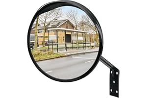 FINZOO Safety Mirror, Convex Traffic Mirror with Wall Mount Bracket,Road Mirror for Garage, Traffic, Driveways, Office, Courtyard, Warehouse