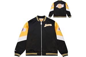 Mitchell & Ness Throw it Back Heavyweight Vintage Satin Jacket (NBA), cremallera completa, logotipos bordados, hombres, mujeres, niños, unisex, primavera, verano, otoño, invierno