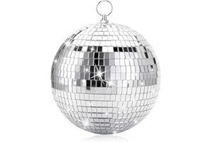 SUNSHINE SMILE Boule à facettes disco de 15 cm, avec anneau suspendu, décoration à suspendre, idéale pour les fêtes ou l'effet lumineux DJ, accessoires photo de Noël