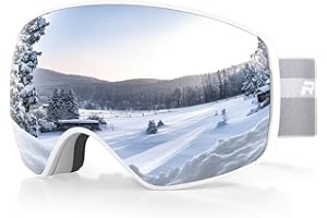 RIOROO Ski Goggles for Men Women Ladies Youth - Snowboard Goggles Over Glasses With Interchangeable Lenses, OTG UV Protection, Compatible Helmet, Anti-Fog for Skiing Snowboarding