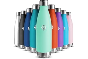 HONEYHOLLY Botella Agua Niños 500ML, Sin BPA, Botella Agua Acero Inoxidable, Cantimplora Infantil, Acero Inoxidable 18/8, A Prueba de Fugas Reutilizable, Termo para Gimnasio, Escuela, Deporte, Niño, Niña