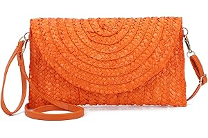 LHHMZ Cartera de mano de paja para mujer Bolsos de verano Bolsos de hombro de paja tejida Cartera de playa