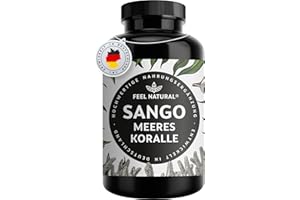 ‎FEEL NATURAL Sango Meereskoralle Kapseln - 180 Stück (2 Monate) - hochdosiert mit 660mg Calcium & 330mg Magnesium (2:1 Verhältnis) - Laborgeprüft, hoch bioverfügbar, in Deutschland produziert