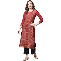Vaamsi Crepe Printed Kurti(VPK1797_Red_Free Size)