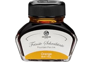 OCTOPUS Atrament do piór wiecznych w kałamarzu, atrament do kaligrafii, kolor pomarańczowy, 30 ml