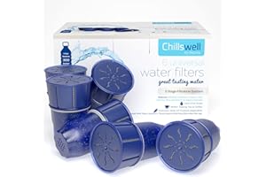 BAYLOLA Chillswell Universal Longlife Water Filters 6 Pack (One Year Supply), BPA Free, Activated Carbon Filter Cartridges Fits Coopers, Brita Classic, Sainsburys, Boots, Aldi & Wilko Water Jugs